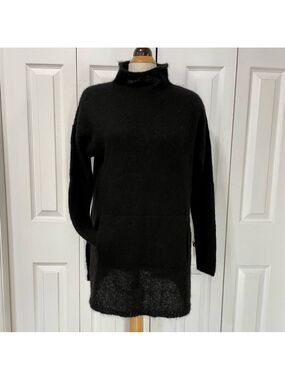 Peruvian Connection Alpaca Black Cowl Neck Light Weight Sweater Tunic Dress